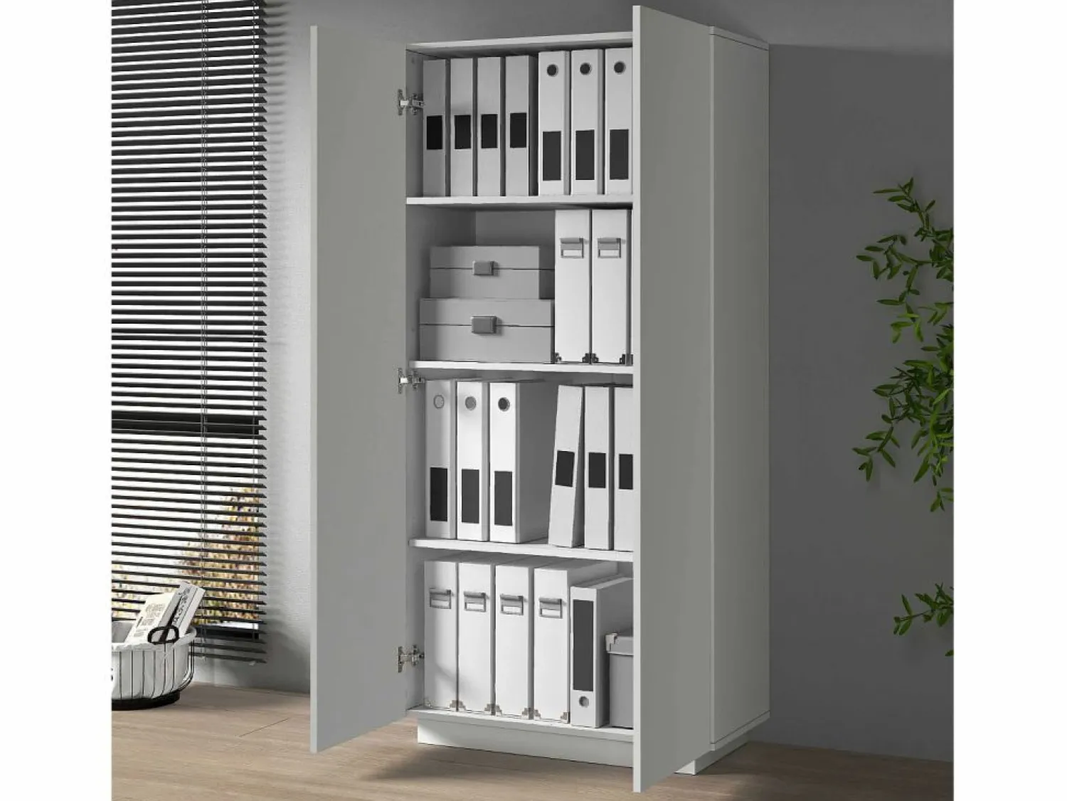 Clearance Armario multiusos Easy con 2 puertas mate 79,20x38x166 cm Armario Oficina