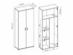 Armario multiusos en acabado Natural multiusos 2 puertas escobero 78 cm(ancho) 190 cm(altu
