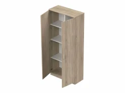 Armario Multiusos Escobero 1 Estante Superior Altura Roble Cambrian 180x80x35cm Marru00f3n
