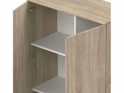 Armario Multiusos Escobero 1 Estante Superior Altura Roble Cambrian 180x80x35cm Marru00f3n