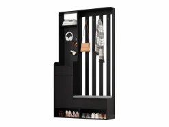 Clearance Hauss Spole Armario con 3 cajones, 1 puerta, 4 ganchos y panel perforado, 100 x 35 x 180 cm Negro