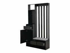 Clearance Hauss Spole Armario con 3 cajones, 1 puerta, 4 ganchos y panel perforado, 100 x 35 x 180 cm Negro