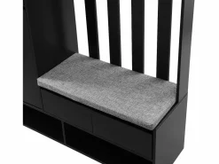 Clearance Hauss Spole Armario con 3 cajones, 1 puerta, 4 ganchos y panel perforado, 100 x 35 x 180 cm Negro