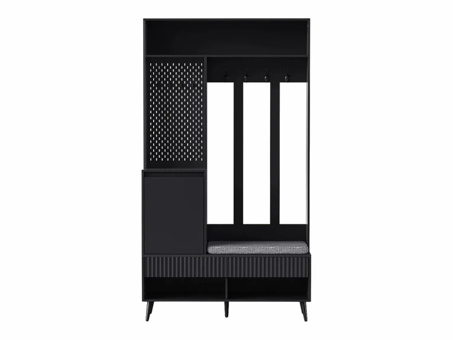 Hauss Spole Armario con 1 puerta, 2 cajones, 4 ganchos y 1 banco 100x35x180 cm