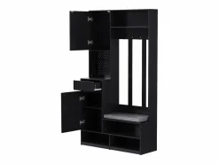 Hauss Spole Armario con 1 puerta, 2 cajones, 4 ganchos y 1 banco 100x35x180 cm