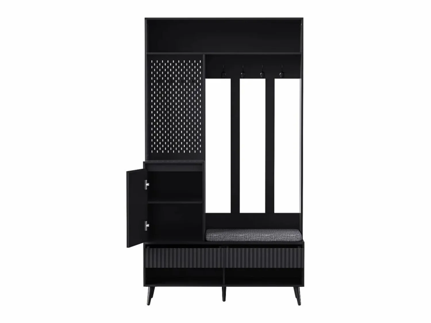 Hauss Spole Armario con 1 puerta, 2 cajones, 4 ganchos y 1 banco 100x35x180 cm