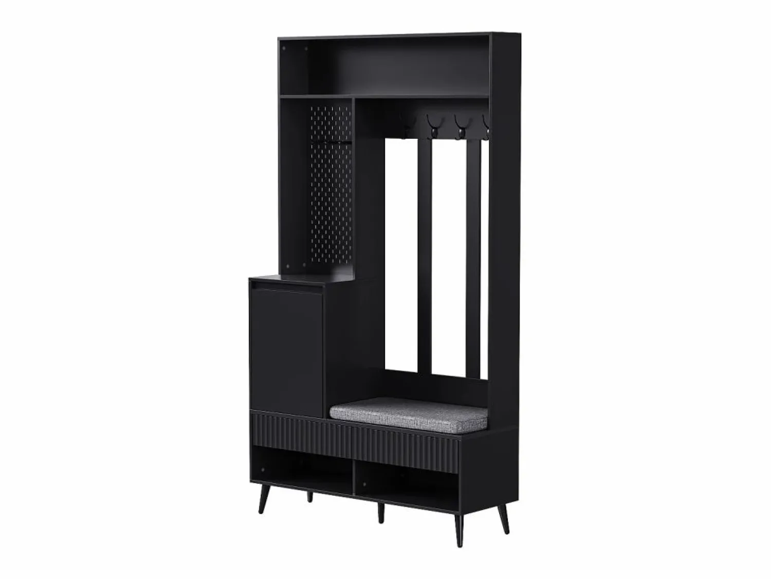 Hauss Spole Armario con 1 puerta, 2 cajones, 4 ganchos y 1 banco 100x35x180 cm