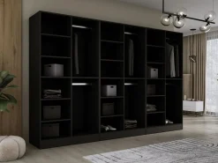 Discount Armario: Grafito / Vidrio Antisol, 300 x 200 x 51 cm Armario Abierto, Vestidor