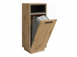 New Armario para la ropa sucia roble artesanal/antracita 38x30x93 beatrice Columna De Baño