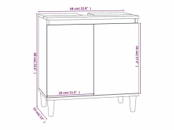 vidaxl Armario para lavabo madera contrachapada 58x33x60 cm