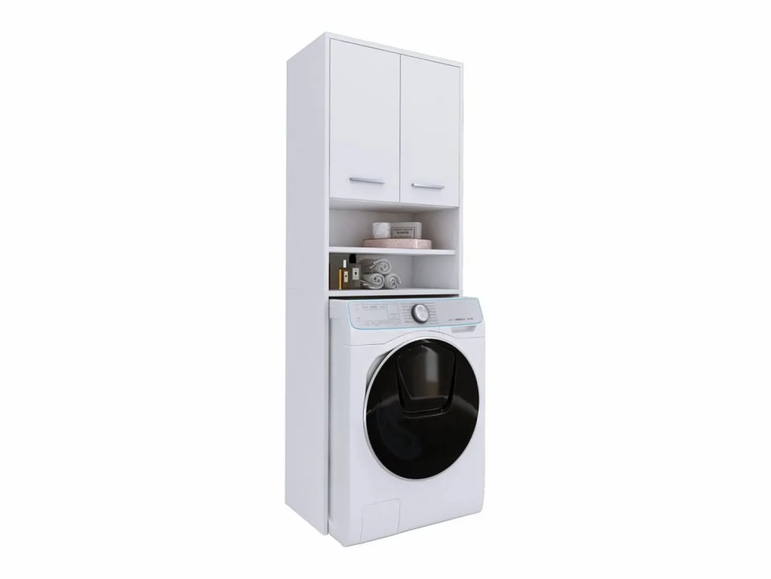 Discount Armario para lavadora, 2 armarios, 180 x 64 x 30 cm, mate Blanco