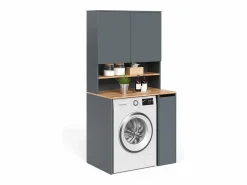 Outlet Vicco Armario para lavadora antracita/roble dorado 93.6x60.3x88.2 viktor Gris antracita