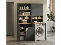 Vicco Armario para lavadora antracita/roble dorado 68x60x88.2 viktor