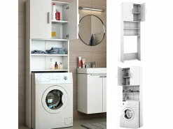 Vicco Armario para lavadora 64x26x190 Blanco