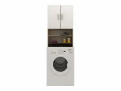 Armario para lavadora haaus Fyn, Sonoma Roble/Blanco, 65 x 27 x 190 cm
