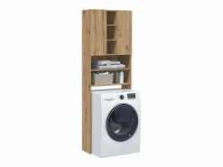 Online vidaxl Armario para lavadora Nemo 2 puertas + 5 compartimentos roble 190x64x25,5 cm Color natural oscuro