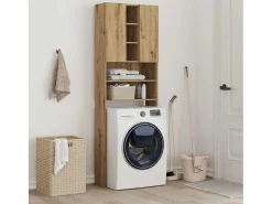 Online vidaxl Armario para lavadora Nemo 2 puertas + 5 compartimentos roble 190x64x25,5 cm Color natural oscuro