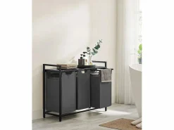 New Armario para ropa Valora de 3 x 38 L, y negro | Tres compartimentos Gris