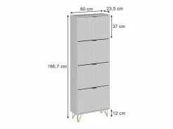 Vicco Armario para zapatos 60x23.5x166.7 helge
