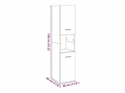 Sale Armario pared baño madera ingeniería hormigón 30x30x130 cm Columna De Baño