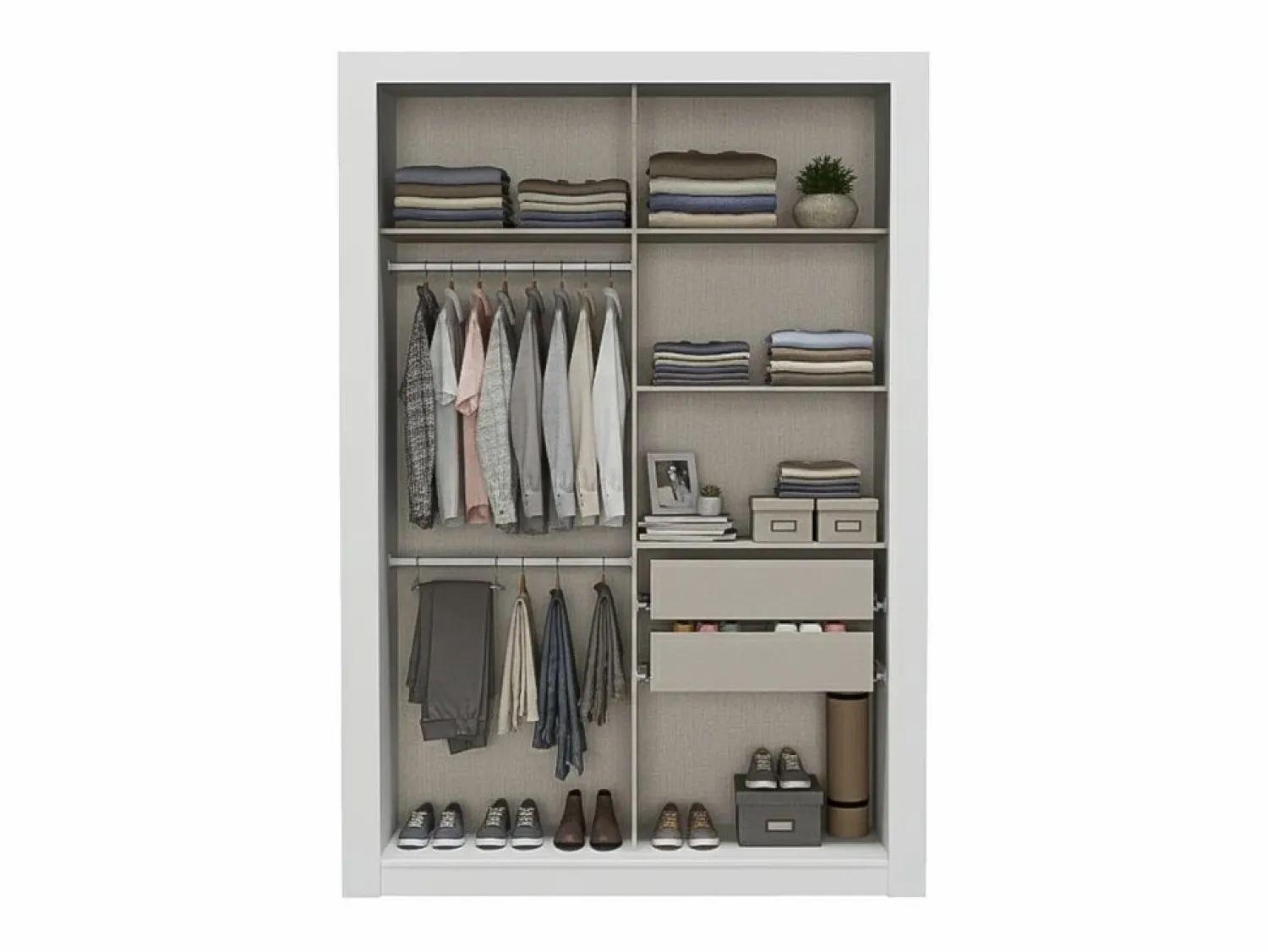 Discount Armario PETTERI 2 puertas correderas espejo Ancho 152cm Armario