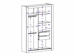 Discount Armario PETTERI 2 puertas correderas espejo Ancho 152cm Armario