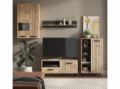 Outlet Vicco Armario roble wotan 80x38x172 amber Color natural oscuro