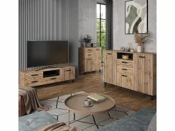 Outlet Vicco Armario roble wotan 80x38x172 amber Color natural oscuro