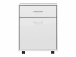 Clearance vidaxl Armario rodante de madera contrachapada 45x38x54 cm Blanco