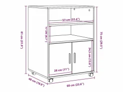 Armario rodante Sonoma 60x48x81 cm Madera de ingeniería