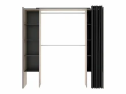 Vente-unique Armario ropero extensible 2 estanterías DORIAN Color roble y antracita