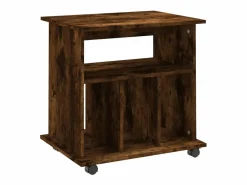 New Armario ruedas madera contrachapada roble ahumado 60x45x60 cm Cajonera De Escritorio