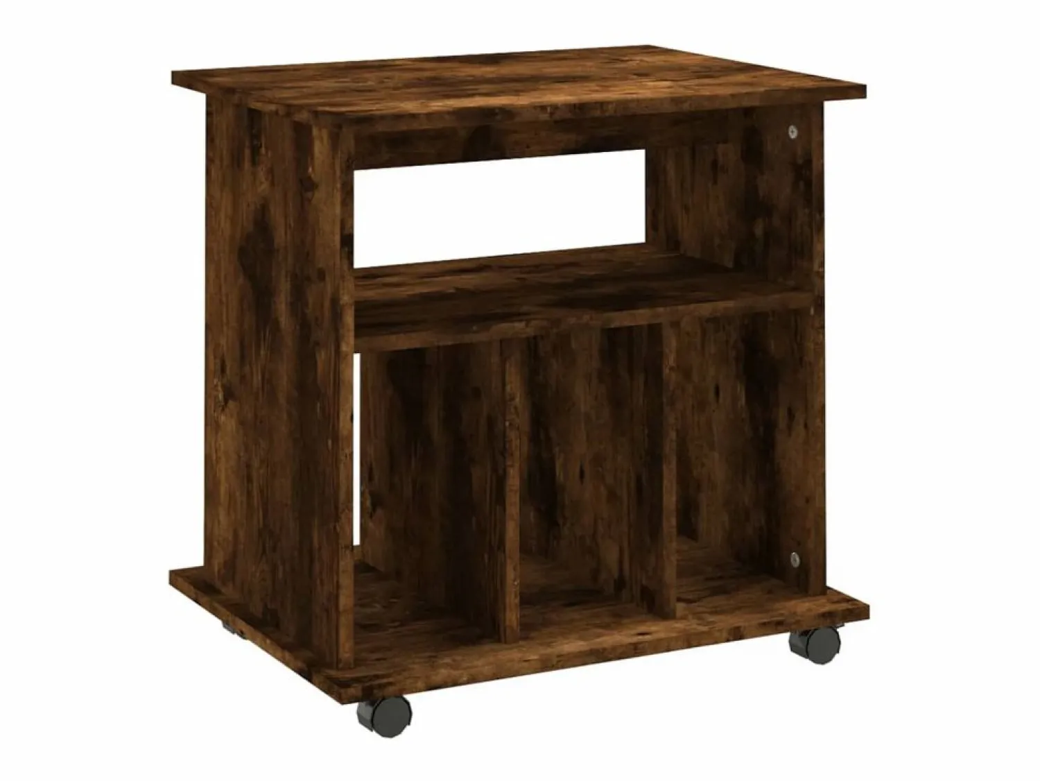 New Armario ruedas madera contrachapada roble ahumado 60x45x60 cm Cajonera De Escritorio