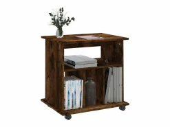 New Armario ruedas madera contrachapada roble ahumado 60x45x60 cm Cajonera De Escritorio