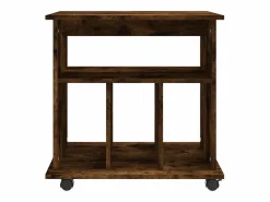 New Armario ruedas madera contrachapada roble ahumado 60x45x60 cm Cajonera De Escritorio