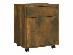 Best vidaxl Armario ruedas madera contrachapada roble ahumado 45x38x54 cm Color natural claro