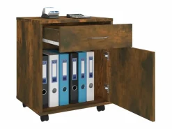 Best vidaxl Armario ruedas madera contrachapada roble ahumado 45x38x54 cm Color natural claro