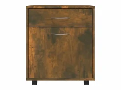 Best vidaxl Armario ruedas madera contrachapada roble ahumado 45x38x54 cm Color natural claro