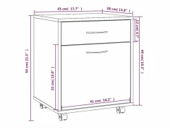 Best vidaxl Armario ruedas madera contrachapada roble ahumado 45x38x54 cm Color natural claro