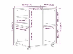 Online vidaxl Armario ruedas madera contrachapada hormigón 60x53x72 cm Gris