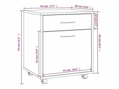 New Armario ruedas madera contrachapada Sonoma 45x38x54 cm Cajonera De Escritorio
