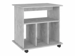 vidaxl Armario ruedas madera contrachapada hormigón 60x45x60 cm
