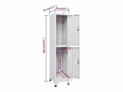Outlet vidaxl Armario taquilla con 2 compartimentos 38x45x180 cm Gris