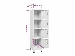 vidaxl Armario taquilla con 4 compartimentos 38x45x180 cm