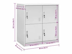 Hot vidaxl Armario taquilla de acero claro 90x45x92,5 cm Gris