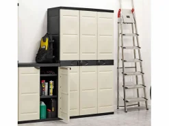 Armario Titanium Ext. 3 Puertas 4 Estantes Escobero resina 105x176x41 cm