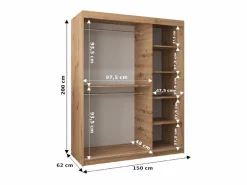 Online ARMARIO VERONA 1 DE PUERTAS CORREDERAS 200/150/62 2 puertas (sonoma/sonoma) Armario