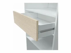 Armario vestidor Elfos con estantes y un cajón y 2 barras de colgar blanco roble 187 cm a