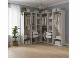 Online Armario vestidor Suit 4 barras con 4 cajones y compartimentos /natural 205x182,5x182,5 cm Armario