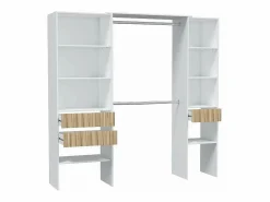 Sale Armario vestidor Tempo con 3 cajones y 2 barras de colgar color /natur. 187 cm alto Blanco